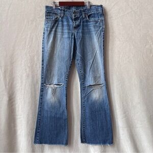 Size 6 Vintage Abercrombie & Fitch Bootcut Jeans Y2K USA Made Low Rise Denim